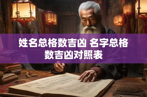 姓名总格数吉凶 名字总格数吉凶对照表 姓名总格数吉凶 名字总格数吉凶对照表