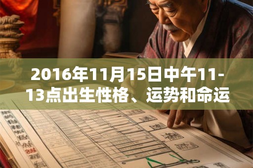 2016年11月15日中午11-13点出生性格、运势和命运