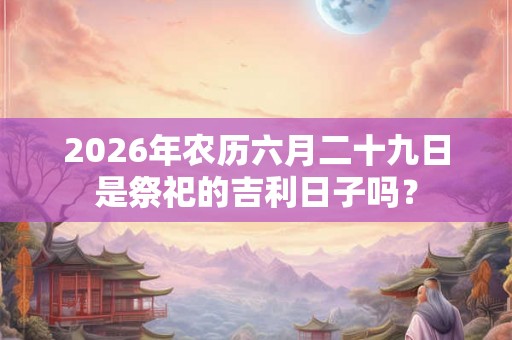 2026年农历六月二十九日是祭祀的吉利日子吗？