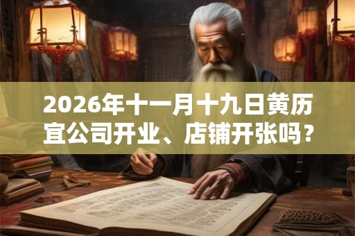 2026年十一月十九日黄历宜公司开业、店铺开张吗？