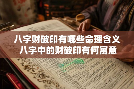 八字财破印有哪些命理含义 八字中的财破印有何寓意