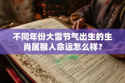 不同年份大雪节气出生的生肖属猴人命运怎么样？