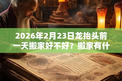 2026年2月23日龙抬头前一天搬家好不好?搬家有什么讲究? 2026年2月23日龙抬头前一天搬家好不好?搬家有什么讲究?