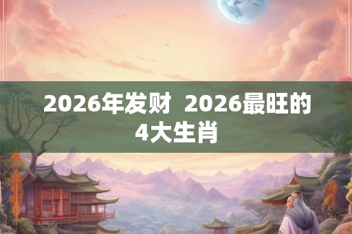 2026年发财  2026最旺的4大生肖