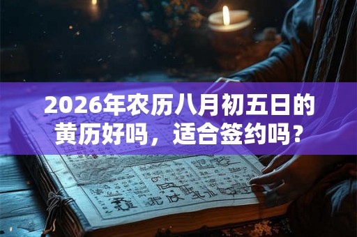 2026年农历八月初五日的黄历好吗，适合签约吗？