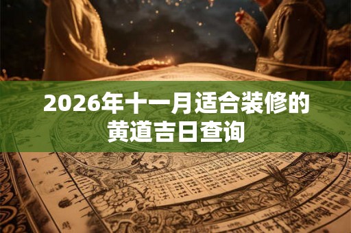2026年十一月适合装修的黄道吉日查询