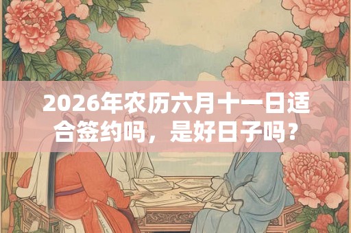2026年农历六月十一日适合签约吗,是好日子吗? 2026年农历六月十一日适合签约吗,是好日子吗?