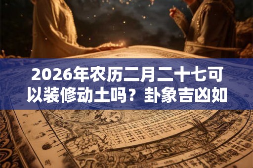 2026年农历二月二十七可以装修动土吗？卦象吉凶如何？