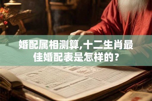 婚配属相测算,十二生肖最佳婚配表是怎样的？
