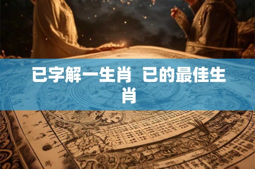 已字解一生肖  已的最佳生肖
