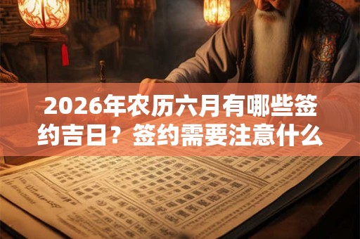 2026年农历六月有哪些签约吉日？签约需要注意什么？