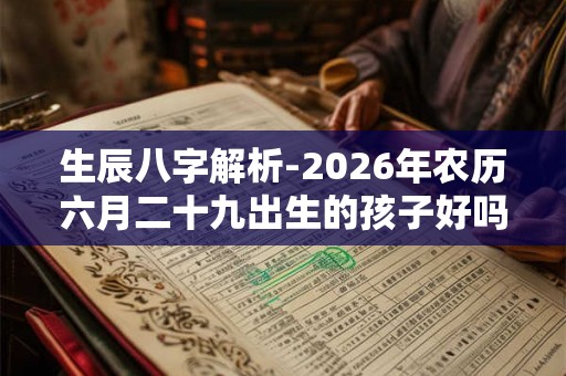 生辰八字解析-2026年农历六月二十九出生的孩子好吗