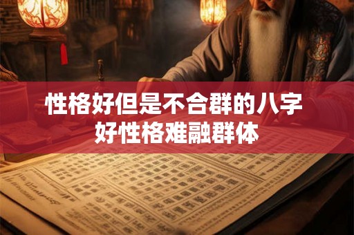 性格好但是不合群的八字 好性格难融群体