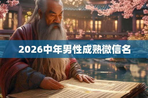 2026中年男性成熟微信名