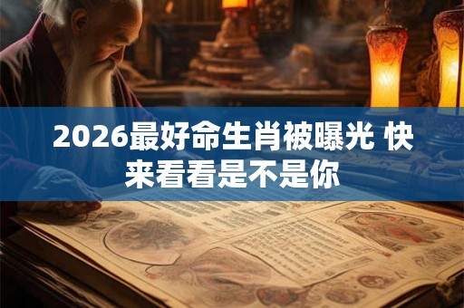 2026最好命生肖被曝光 快来看看是不是你