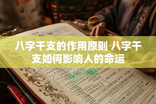 八字干支的作用原则 八字干支如何影响人的命运