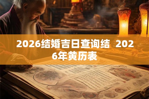 2026结婚吉日查询结  2026年黄历表
