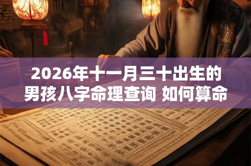 2026年十一月三十出生的男孩八字命理查询 如何算命