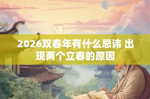 2026双春年有什么忌讳 出现两个立春的原因