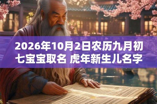 2026年10月2日农历九月初七宝宝取名 虎年新生儿名字大全