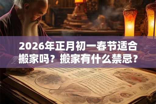 2026年正月初一春节适合搬家吗？搬家有什么禁忌？