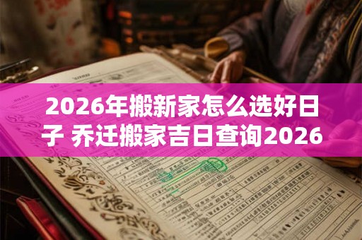 2026年搬新家怎么选好日子 乔迁搬家吉日查询2026