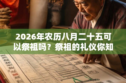 2026年农历八月二十五可以祭祖吗？祭祖的礼仪你知道吗？