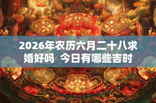2026年农历六月二十八求婚好吗 今日有哪些吉时 2026年农历六月二十八求婚好吗 今日有哪些吉时