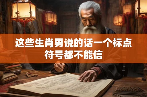这些生肖男说的话一个标点符号都不能信