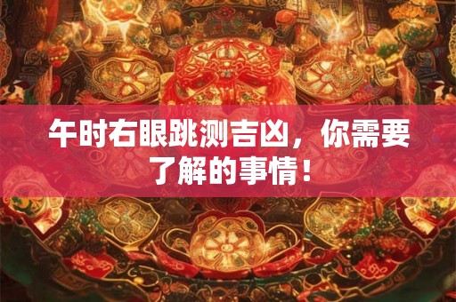午时右眼跳测吉凶,你需要了解的事情! 午时右眼跳测吉凶,你需要了解的事情!