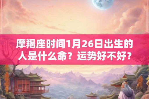 摩羯座时间1月26日出生的人是什么命？运势好不好？