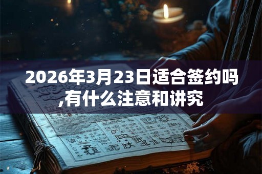 2026年3月23日适合签约吗,有什么注意和讲究