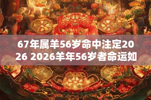 67年属羊56岁命中注定2026 2026羊年56岁者命运如何
