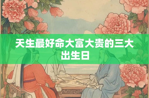 天生最好命大富大贵的三大出生日 天生最好命大富大贵的三大出生日