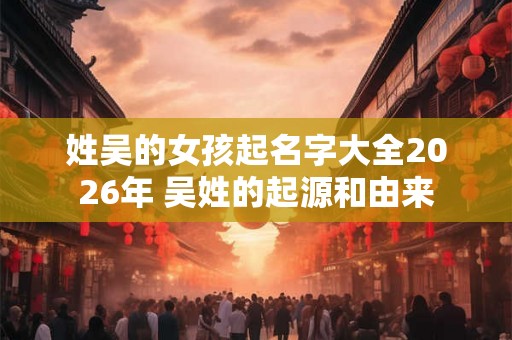 姓吴的女孩起名字大全2026年 吴姓的起源和由来