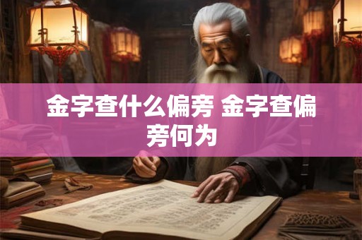 金字查什么偏旁 金字查偏旁何为