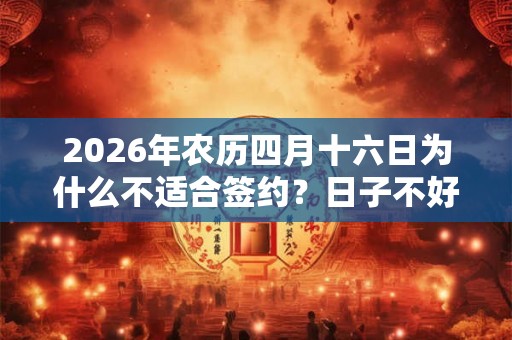 2026年农历四月十六日为什么不适合签约？日子不好吗？