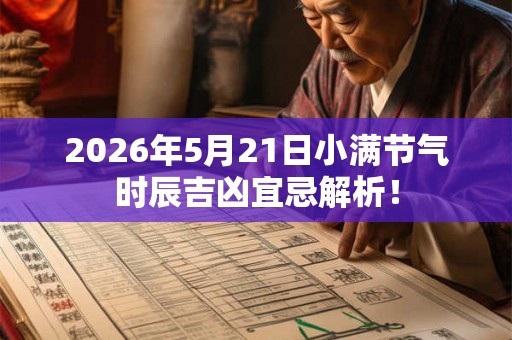 2026年5月21日小满节气时辰吉凶宜忌解析！