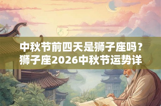 中秋节前四天是狮子座吗?狮子座2026中秋节运势详解 中秋节前四天是狮子座吗?狮子座2026中秋节运势详解