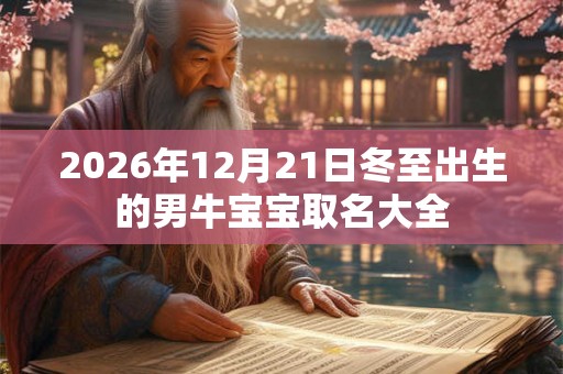 2026年12月21日冬至出生的男牛宝宝取名大全