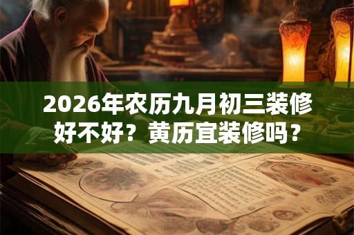 2026年农历九月初三装修好不好？黄历宜装修吗？