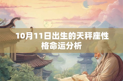 10月11日出生的天秤座性格命运分析