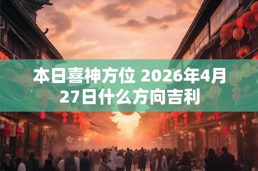 本日喜神方位 2026年4月27日什么方向吉利