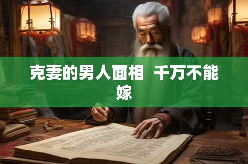 克妻的男人面相  千万不能嫁