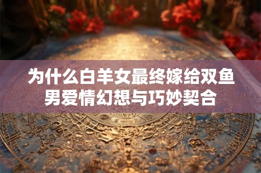 为什么白羊女最终嫁给双鱼男爱情幻想与巧妙契合