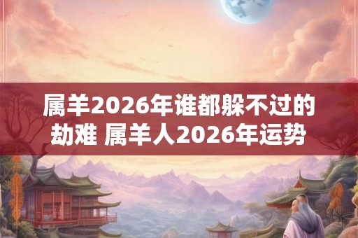 属羊2026年谁都躲不过的劫难 属羊人2026年运势