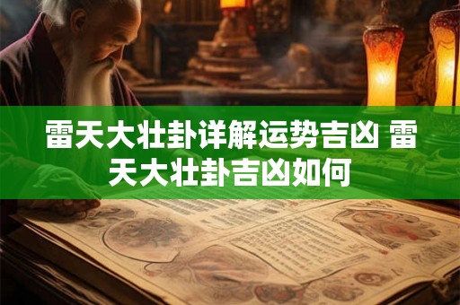 雷天大壮卦详解运势吉凶 雷天大壮卦吉凶如何