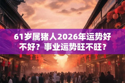 61岁属猪人2026年运势好不好？事业运势旺不旺？