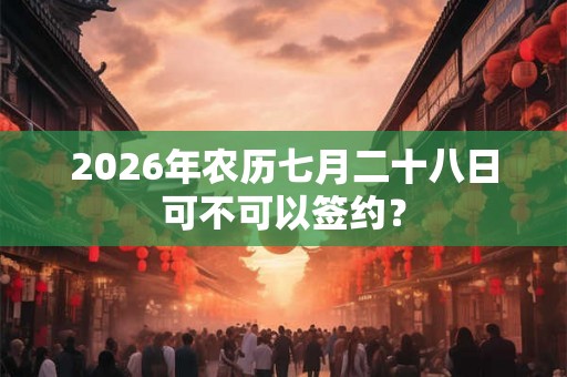 2026年农历七月二十八日可不可以签约？