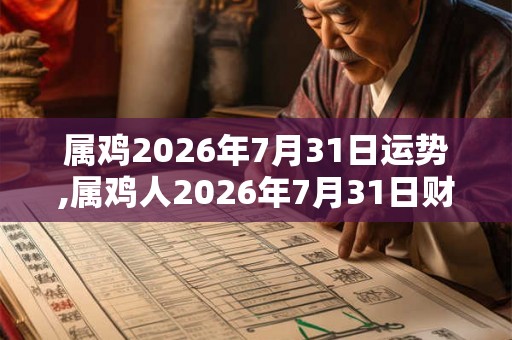 属鸡2026年7月31日运势,属鸡人2026年7月31日财运,生肖鸡2026年7月31日运势